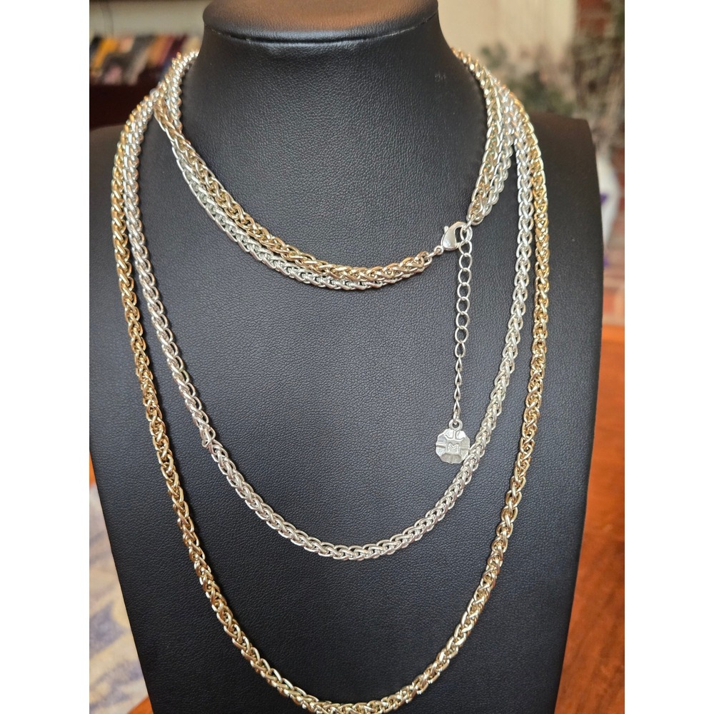 Monet Multistrand Two-Tone Necklace Vintage